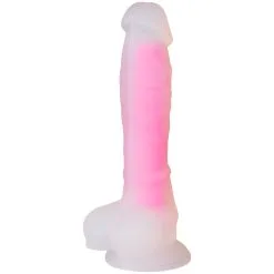 Baseks Glow In The Dark Dildo Pink 21,5 Cm Mit Saugnapf
