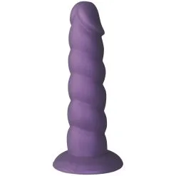 Baseks Swirly Silikondildo Violett Mit Saugnapf 17,5 Cm