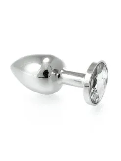 Rimba Edelstahl-Buttplug Mit Klarem Kristall (155g)