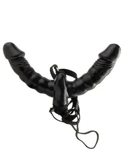 Fetish Fantasy Vibrating Double Delight: Vibro-Strap-On, Schwarz