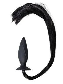 You2Toys Horny Pony: Analplug Mit Schweif, Schwarz