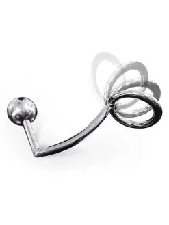 SinEros Anal Intruder: Edelstahl-Penis-/Hodenring (50mm) Mit Analplug