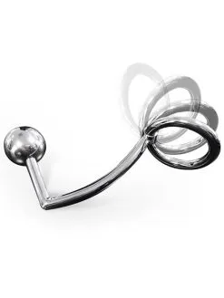 SinEros Anal Intruder: Edelstahl-Penis-/Hodenring (55mm) Mit Analplug