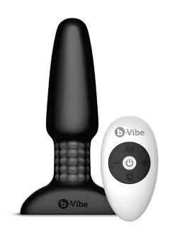 B-Vibe Rimming: Vibro-Plug Mit Fernbedienung, Schwarz
