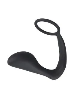 You2Toys Black Velvets: Penisring Mit Analplug, Schwarz