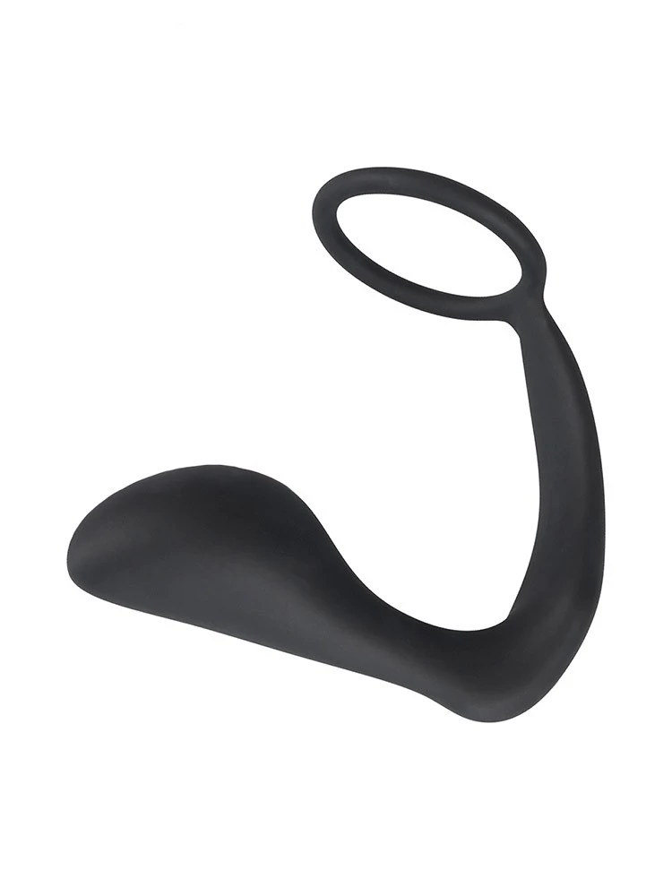 You2Toys Black Velvets: Penisring Mit Analplug, Schwarz