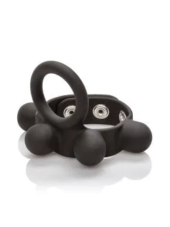 California Exotics Medium Weighted C-Ring Ball Stretcher: Penisring Mit Hodenstretcher, Schwarz