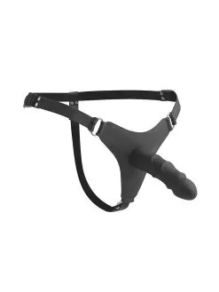 Strap U Elevate: Silikon-Strap-On Mit Dildo, Schwarz