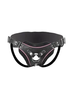 Strap U Flamingo: Low Rise Strap-On Harness, Schwarz/pink