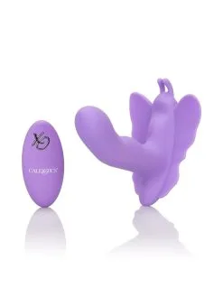 California Exotics Butterfly Remote Rocking Penis: Minivibrator Mit Klitorisreizer, Lila
