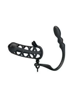 Crazy Bull Hercules: Penishülle Mit Analplug, Schwarz