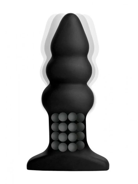 SinEros Rippled Rimming Plug Model I: Vibroplug, Schwarz