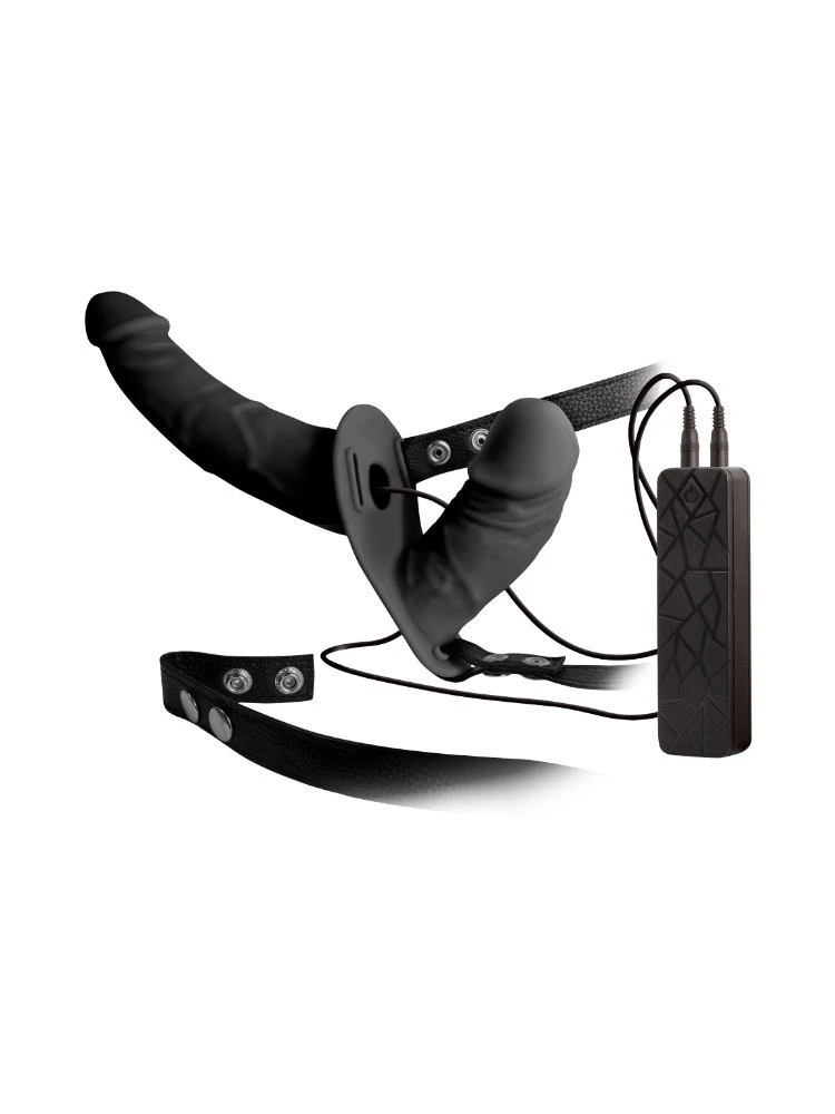 You2Toys Double Thruster: Vibro-Strap-On, Schwarz